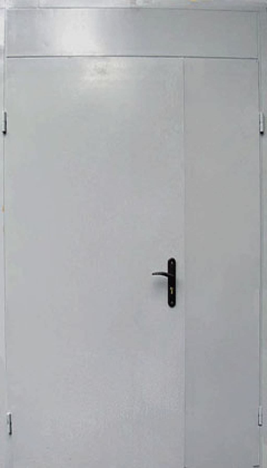 Дверь металлическая не утепленная двупольная с фрамугой