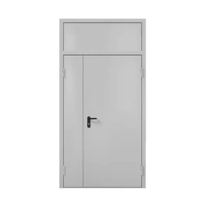 Дверь металлическая не утепленная двупольная с фрамугой