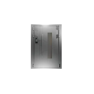 Дверь металлическая подъездная с остеклением 1200х200мм под домофон