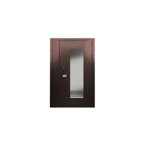 Дверь металлическая подъездная с остеклением 1600х500мм с кодовым замком