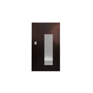 Дверь подъездная с остеклением 1600х500 с фрамугой под домофон