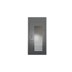 Дверь подъездная одностворчатая с фрамугой, остеклением 1600х500 и кодовым замком